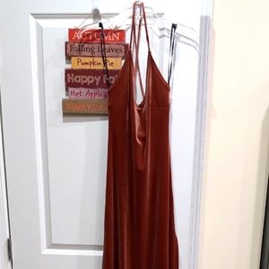 Long soft velour maxidress. Fall Season Amber color. NWT.